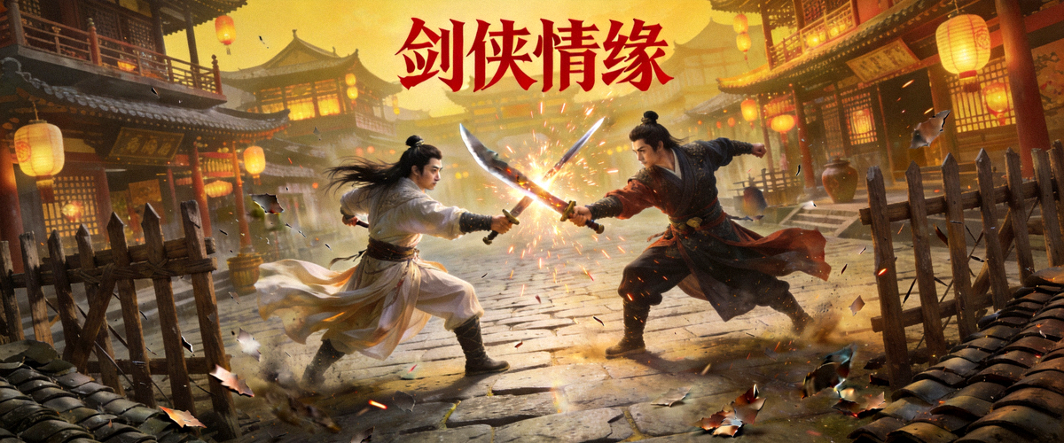 古装武侠电视剧《剑侠情缘》精彩打斗画面