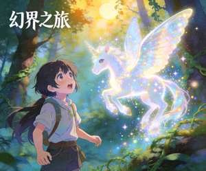 日本动漫《幻界之旅》主角与奇幻生物相遇